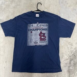Majestic Navy Graphic Tee